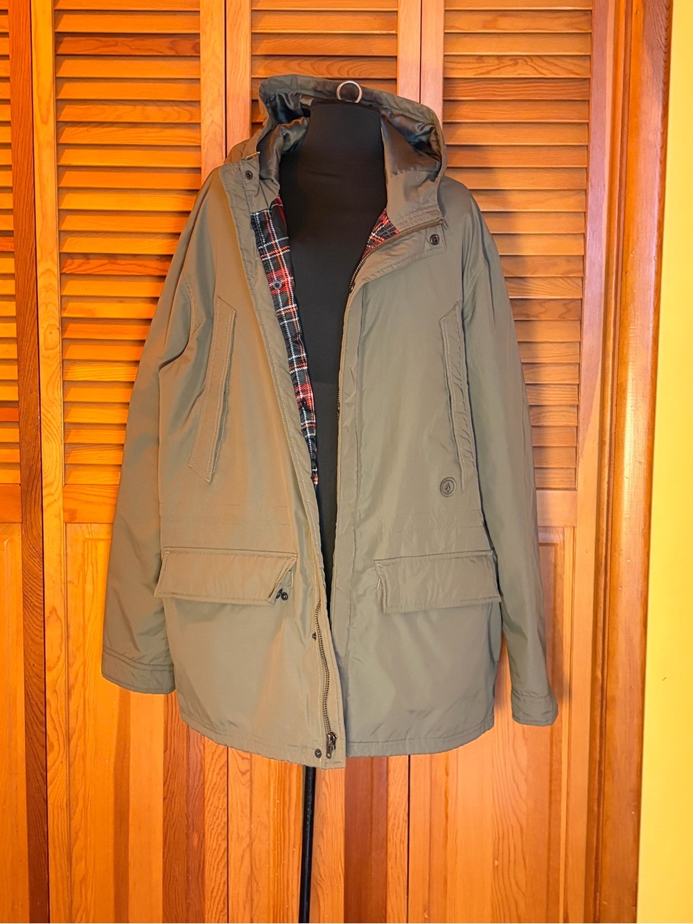 Volcom Interzone Glacial Jacket Olive Green Men’s XL Hooded Insulated Parka